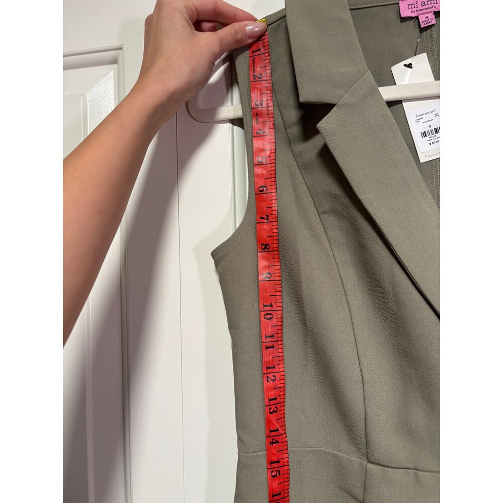 mi ami Sleeveless Blazer Dress in Sage S - Picture 5 of 8